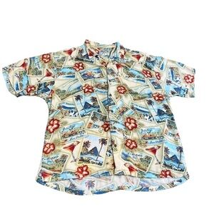 VINTAGE Big Dog Hawaiian Shirt 3X Aloha Button Front